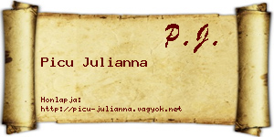 Picu Julianna névjegykártya